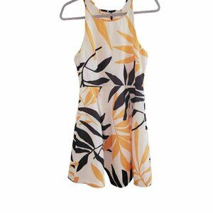 Esley Womens Fit & Flare Dress Multicolor White Floral Lined Scoop Neck S A2